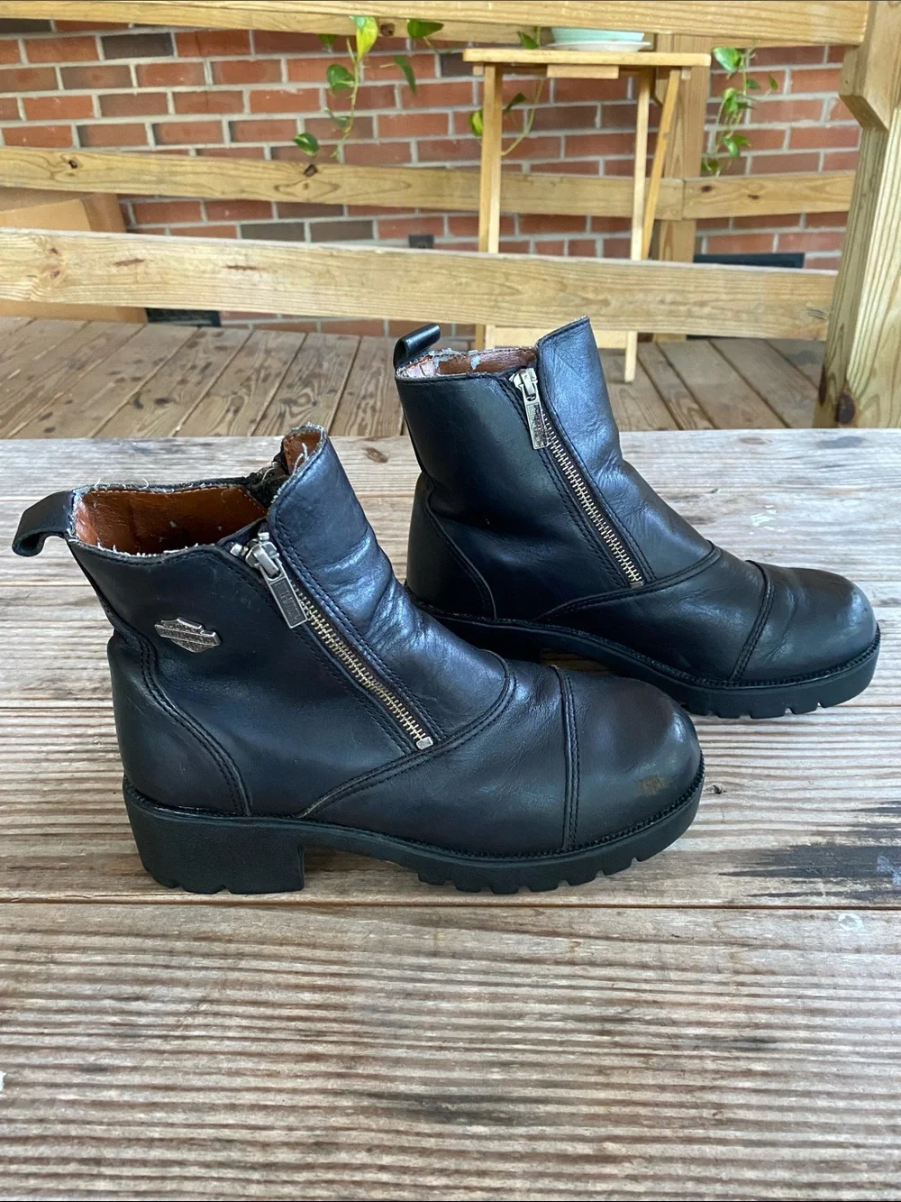Women’s Harley Davidson Starter Switch Black Leather Boots Size 9